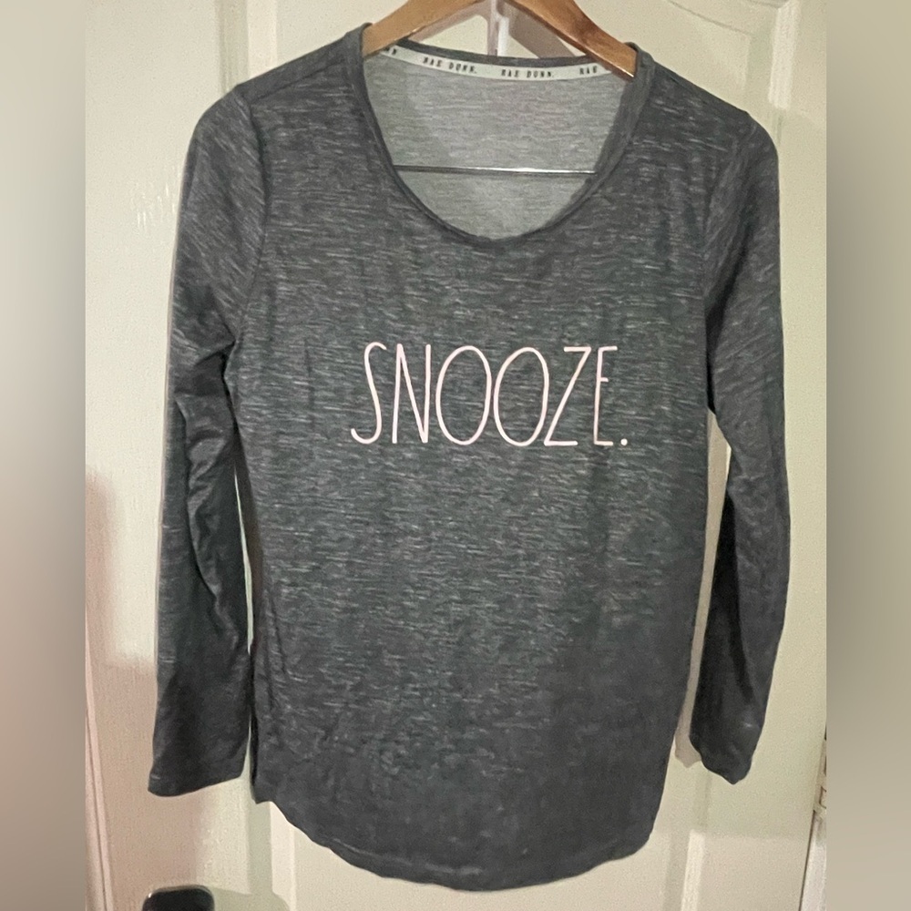 Rae Dunn Charcoal Long Sleeve Tee‎ - Snooze
